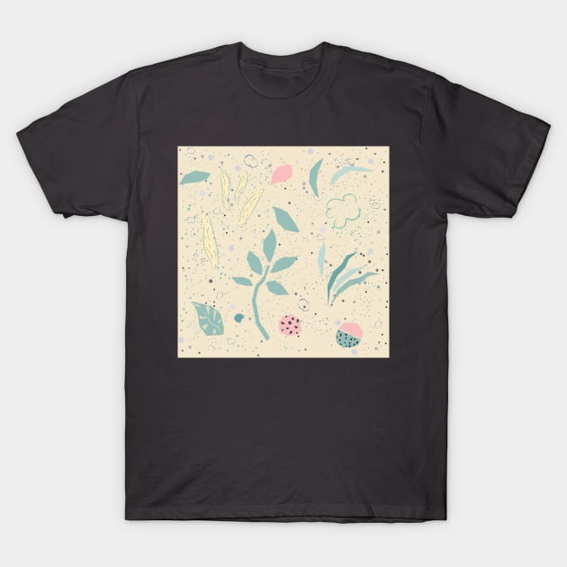 Abstract Plants Pattern T-Shirt by Kristina Stellar Scandinavian Land